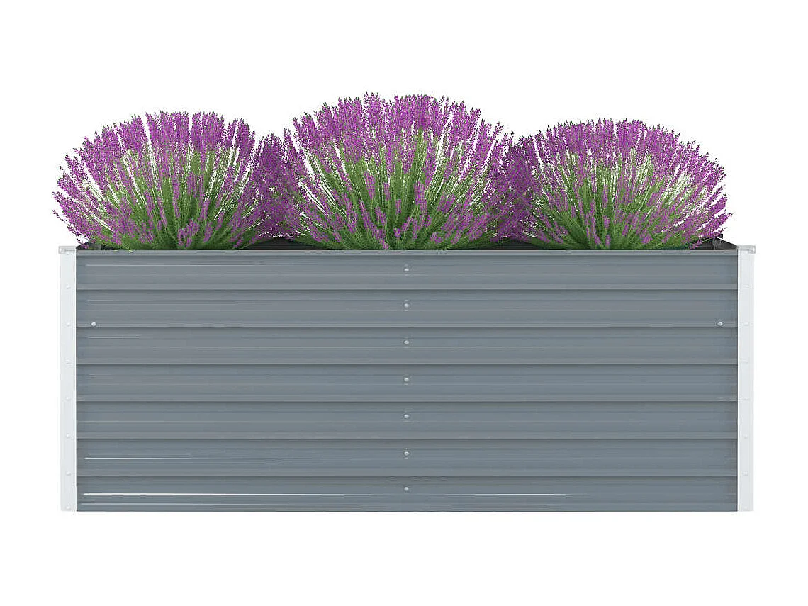 Jardinière 160 x 80x45 Acier galvanisé Gris