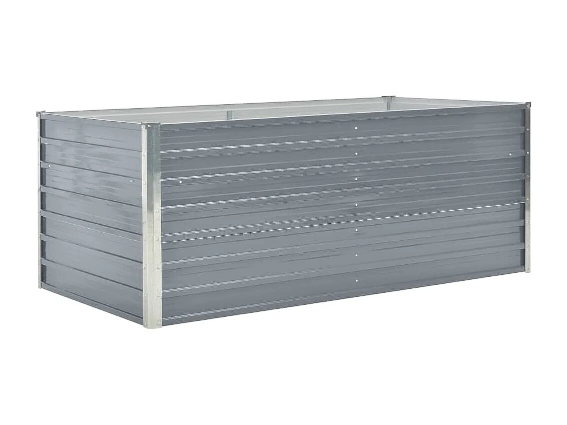 Jardinière 160 x 80x45 Acier galvanisé Gris