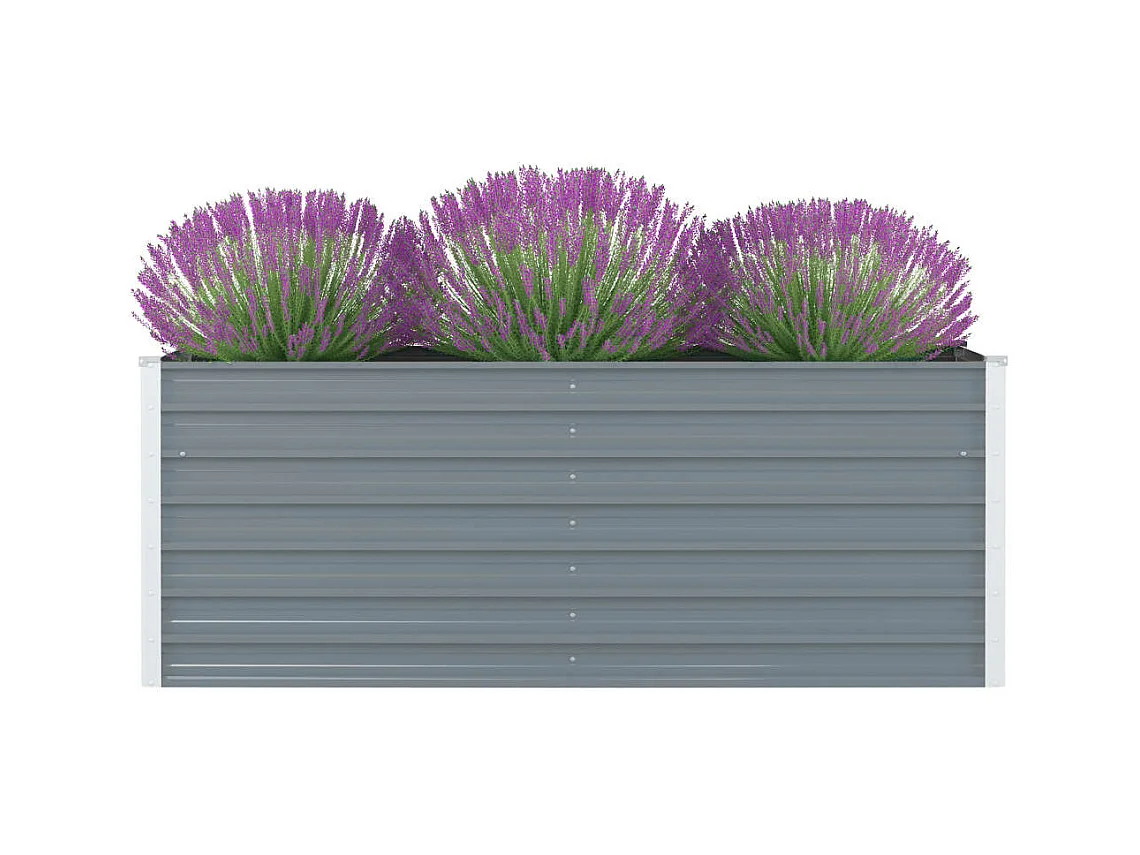 Jardinière 160 x 80x45 Acier galvanisé Gris