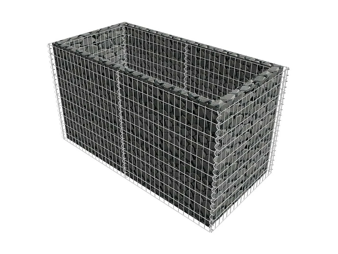 Jardinière à gabion Acier 180 x 90x100 Argenté