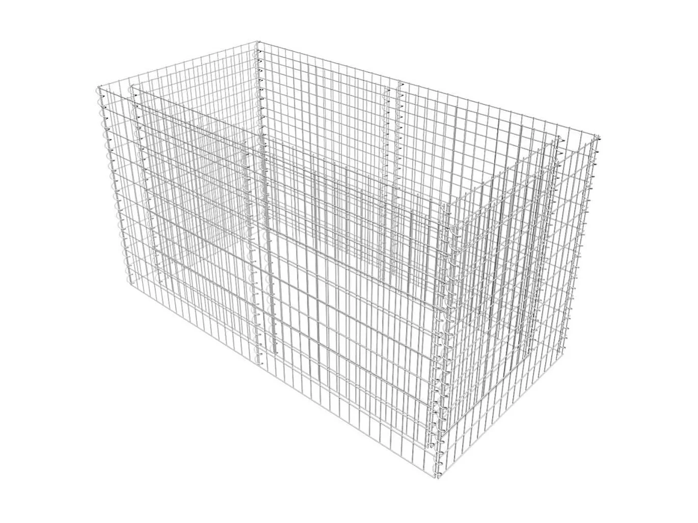 Jardinière à gabion Acier 180 x 90x100 Argenté