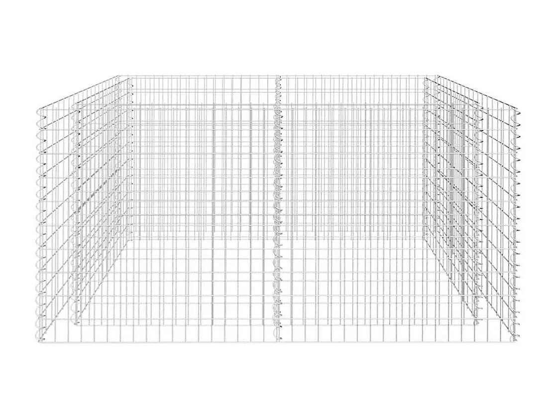 Jardinière à gabion Acier 180 x 90x100 Argenté