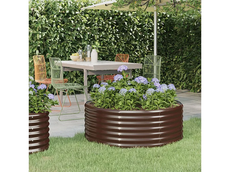 Jardinière de jardin Acier enduit de poudre 100x100x36 Marron