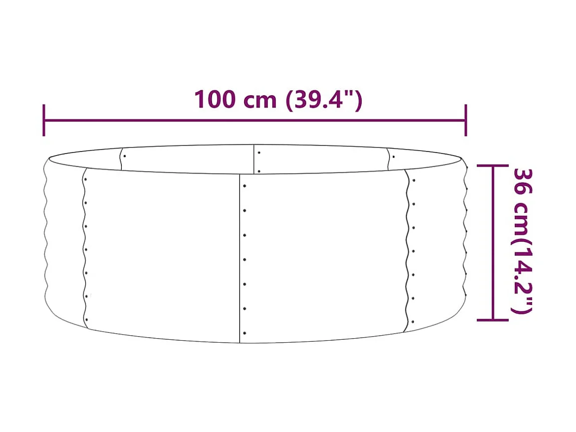 Jardinière de jardin Acier enduit de poudre 100x100x36 Marron