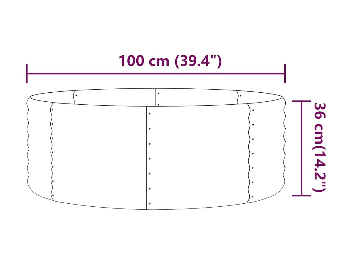 Jardinière de jardin Acier enduit de poudre 100x100x36 Marron