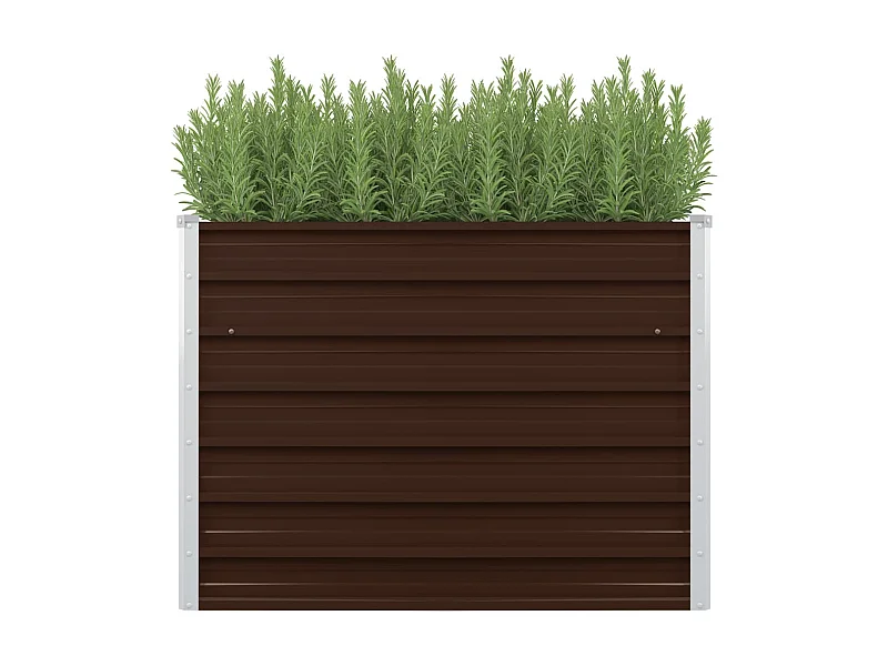 Jardinière surélevée Marron 100x100x77 Acier galvanisé