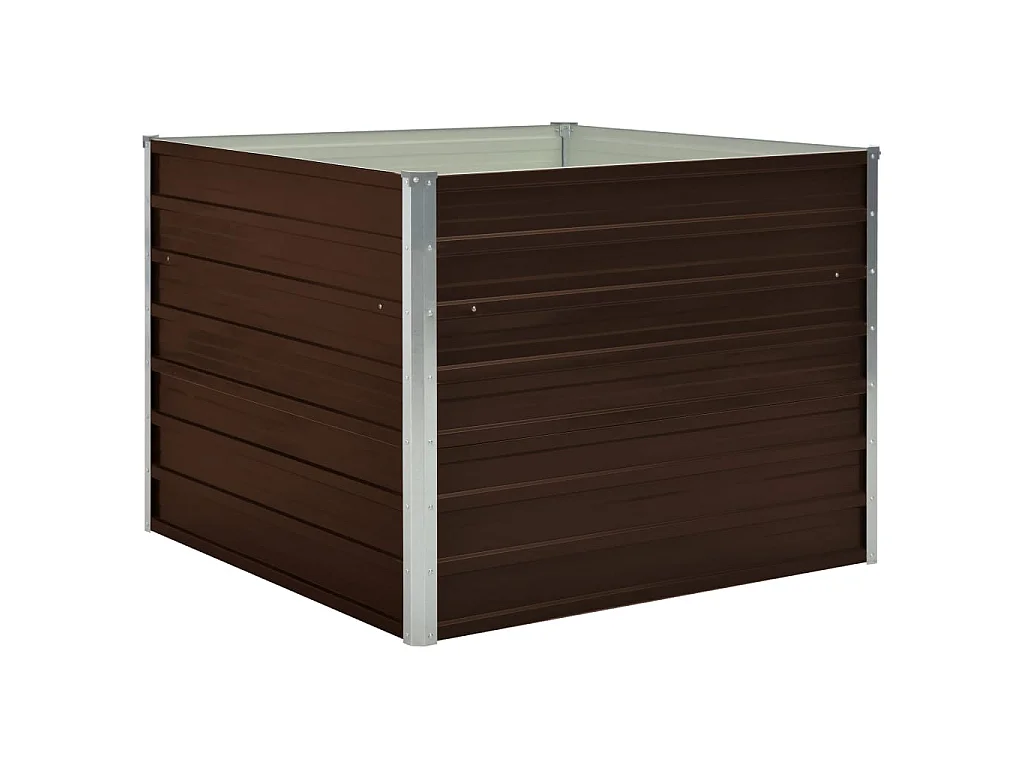Jardinière surélevée Marron 100x100x77 Acier galvanisé
