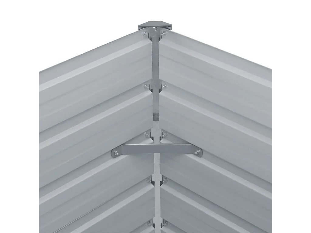 Jardinière 129x129x46 Acier galvanisé Gris