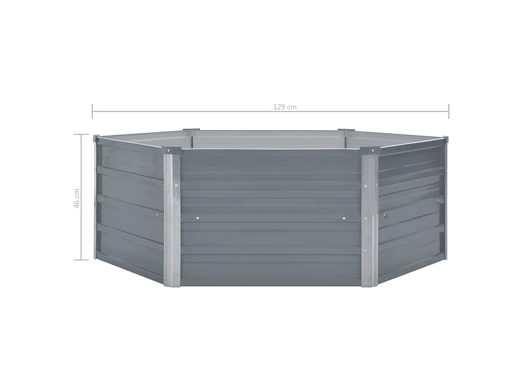 Jardinière 129x129x46 Acier galvanisé Gris