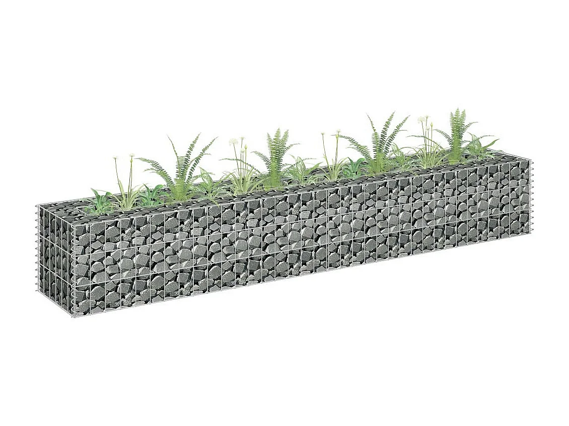 Jardinière à gabion Acier galvanisé 180x30x30
