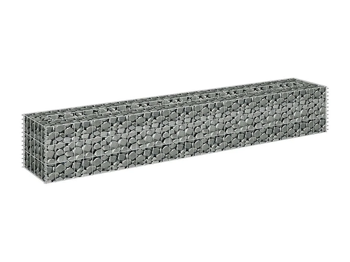 Jardinière à gabion Acier galvanisé 180x30x30