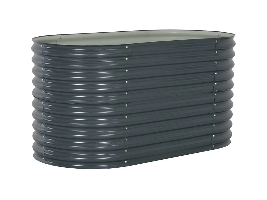 Jardinière 160x80x81 Acier galvanisé Gris