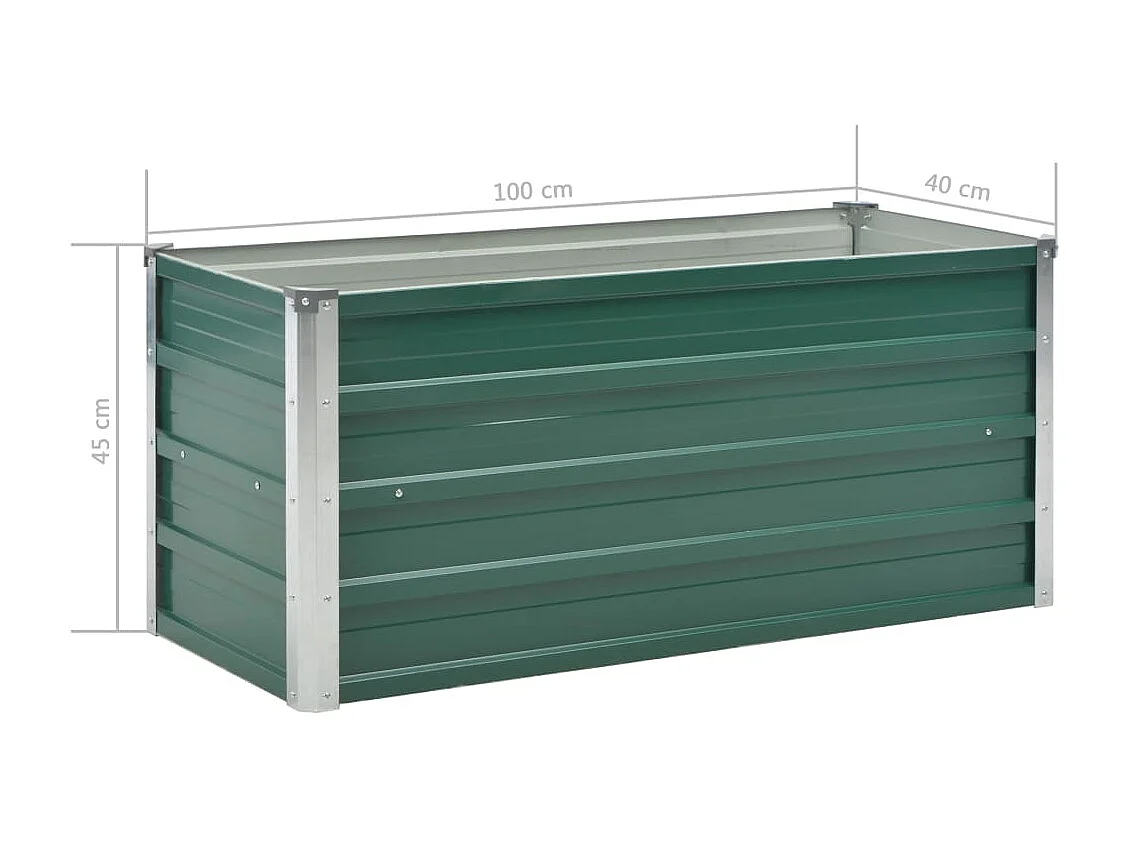 Jardinière Acier galvanisé 100x40x45 Vert