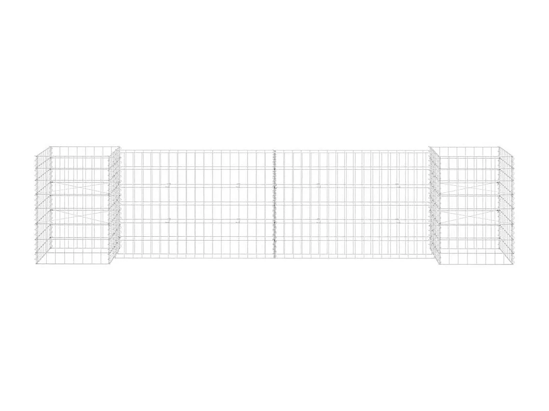 Jardinière à gabion en H Fil d'acier 260x40x60