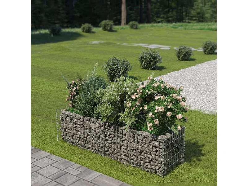 Jardinière à gabion Acier galvanisé 180x50x50