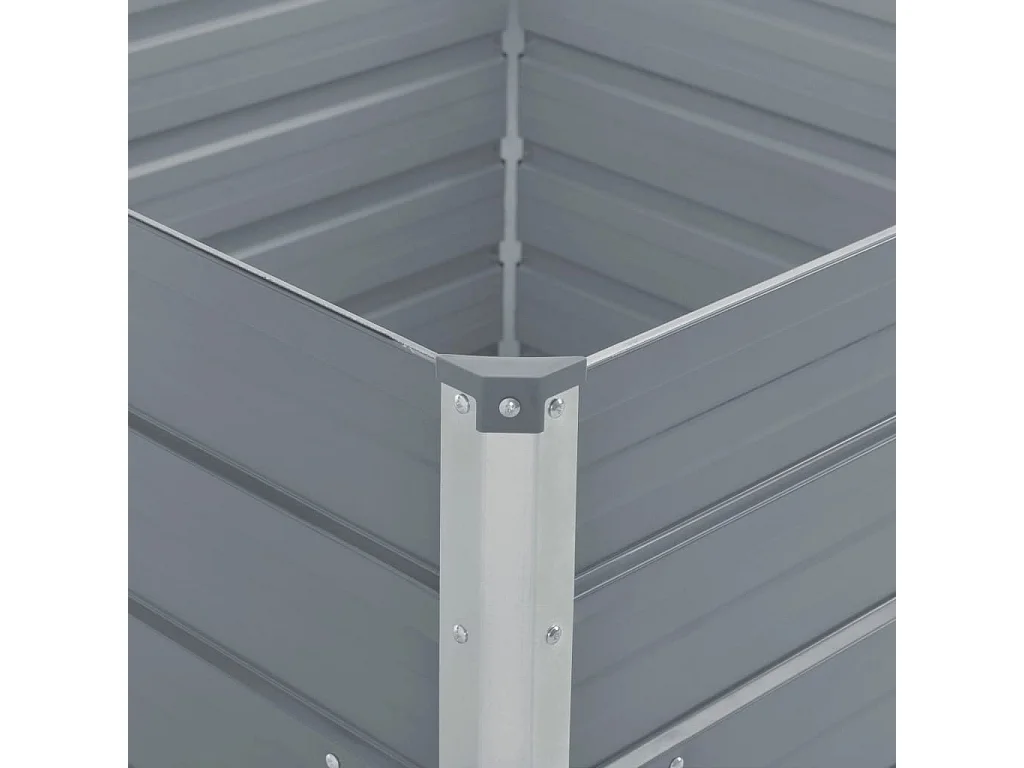 Jardinière 100 x 100x77 Gris Acier galvanisé