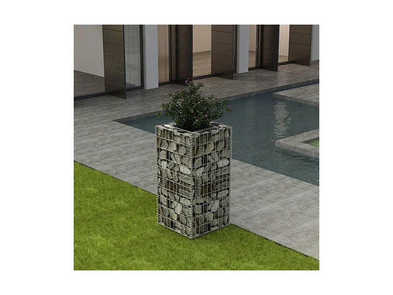 Jardinière à gabion Acier 50x50x100