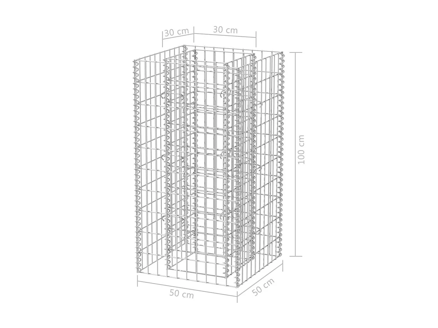 Jardinière à gabion Acier 50x50x100