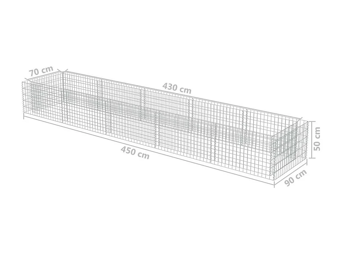 Jardinière à gabion Acier galvanisé 450x90x50