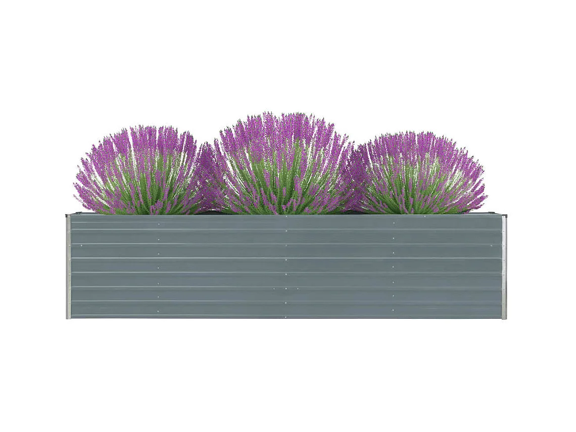 Jardinière 320x40x77 Acier galvanisé Gris