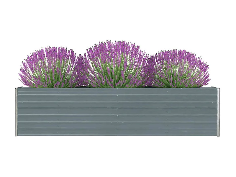 Jardinière 320x40x77 Acier galvanisé Gris