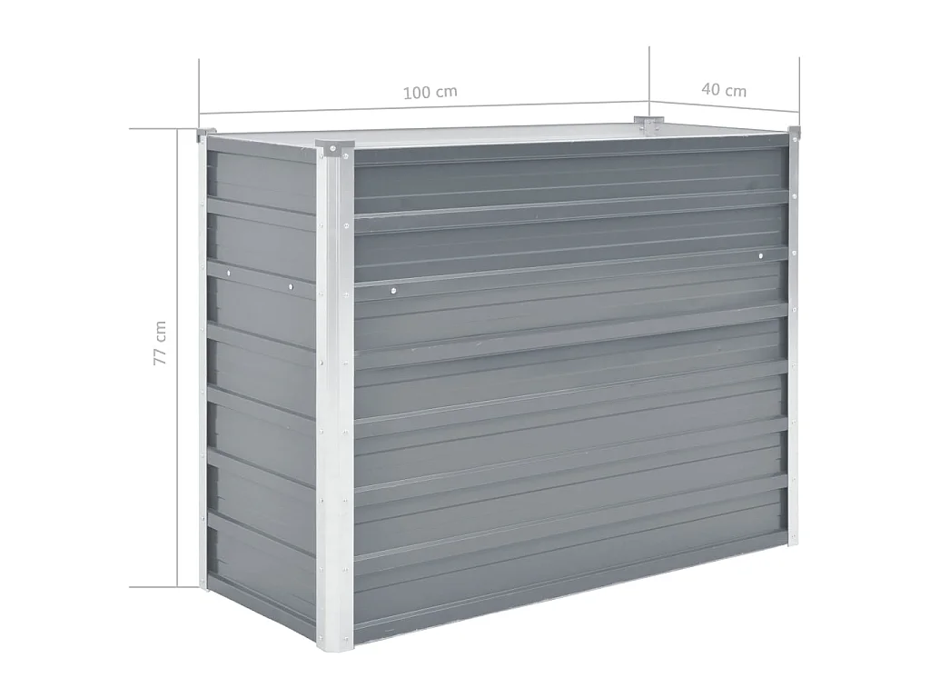 Jardinière Acier galvanisé 100x40x77 Gris