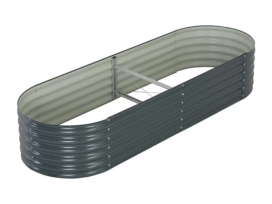 Jardinière 240x80x44 Acier galvanisé Gris