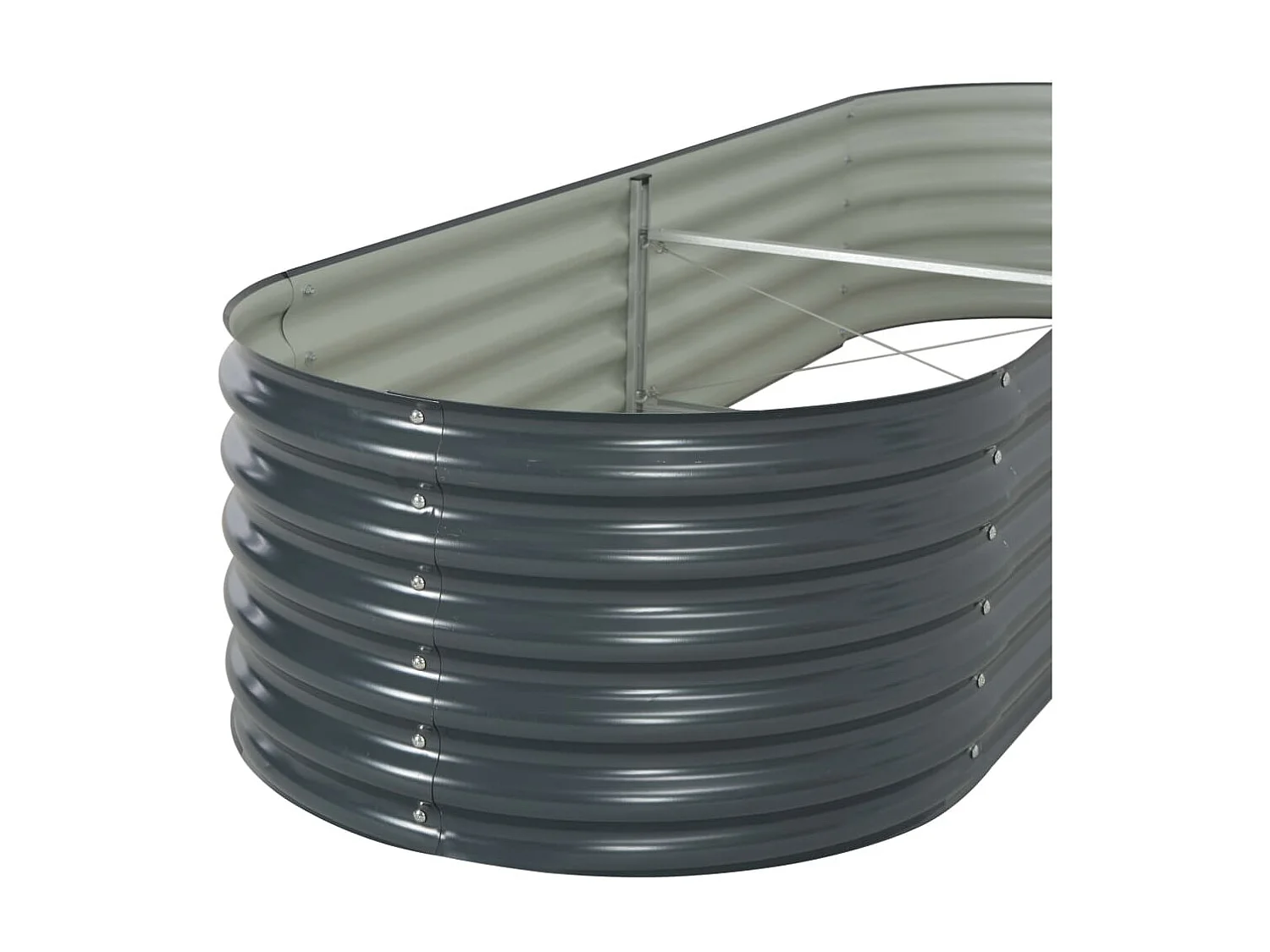 Jardinière 240x80x44 Acier galvanisé Gris