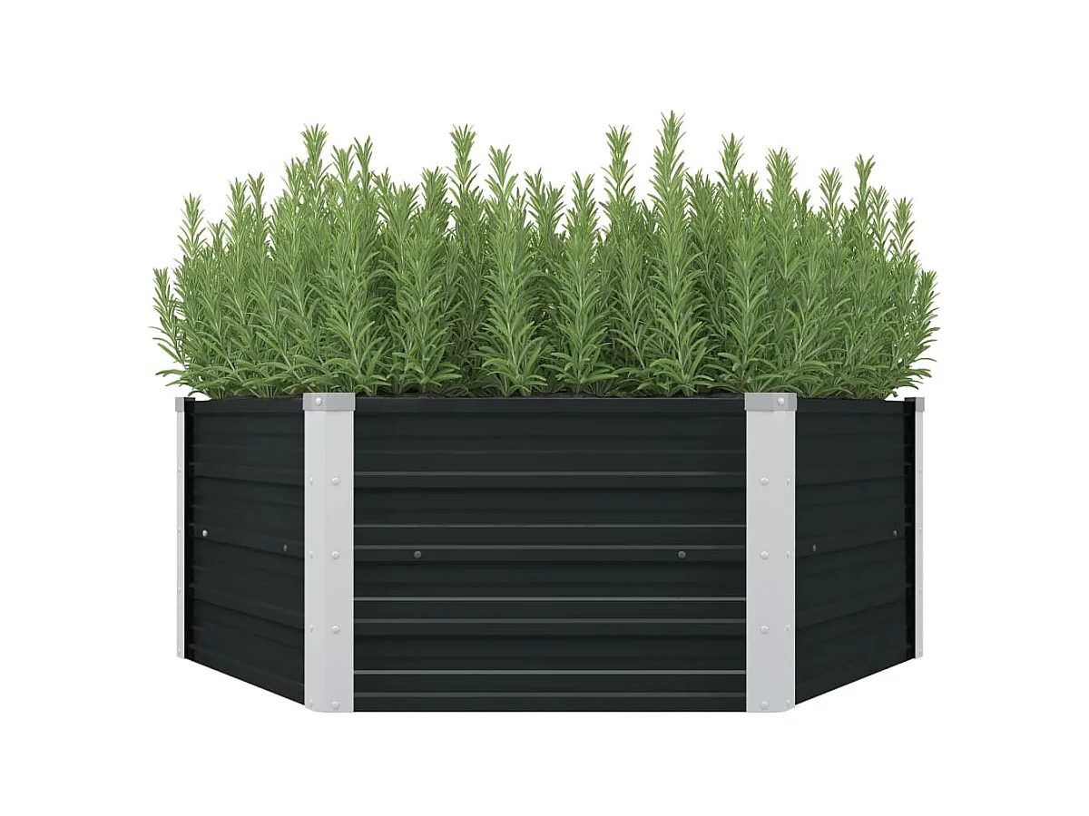 Jardinière surélevée Anthracite 129x129x45 Acier galvanisé