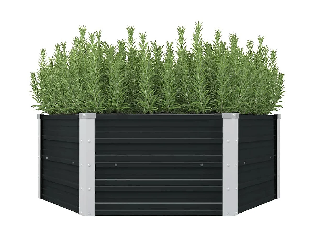 Jardinière surélevée Anthracite 129x129x45 Acier galvanisé