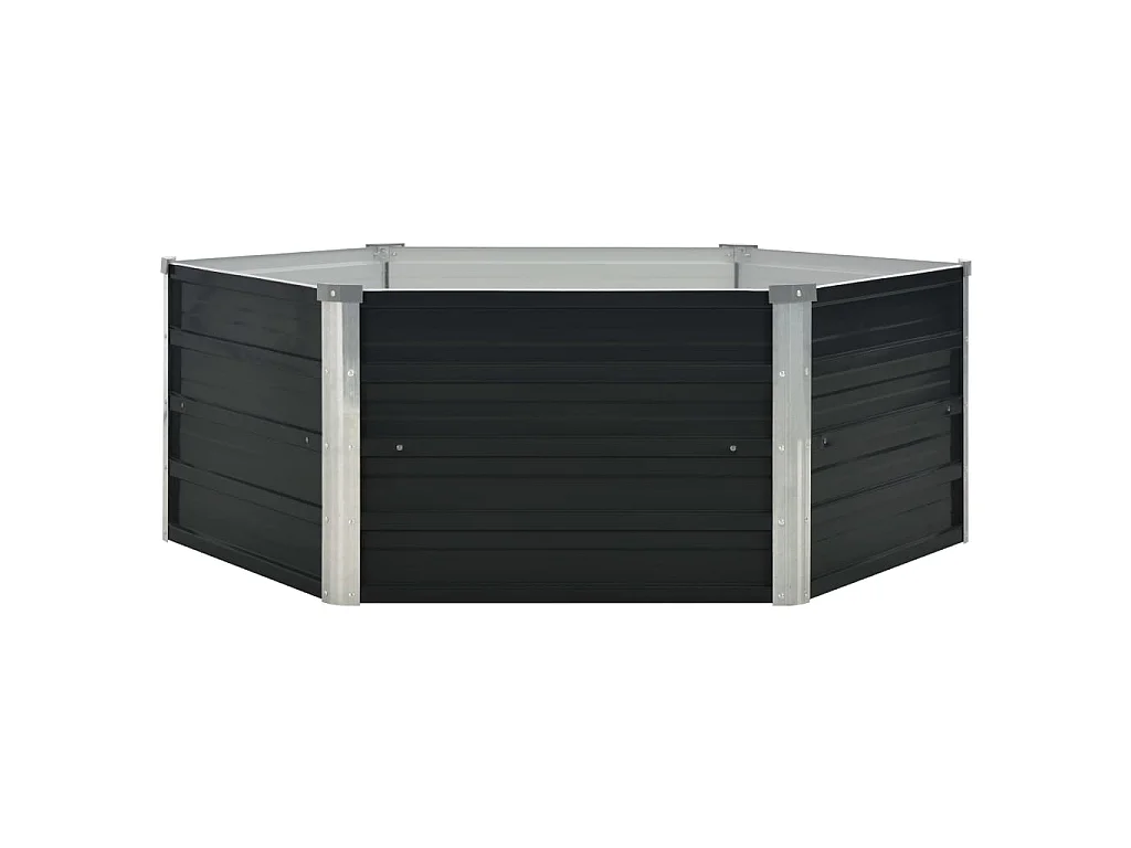 Jardinière surélevée Anthracite 129x129x45 Acier galvanisé