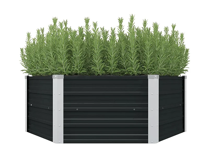 Jardinière surélevée Anthracite 129x129x45 Acier galvanisé