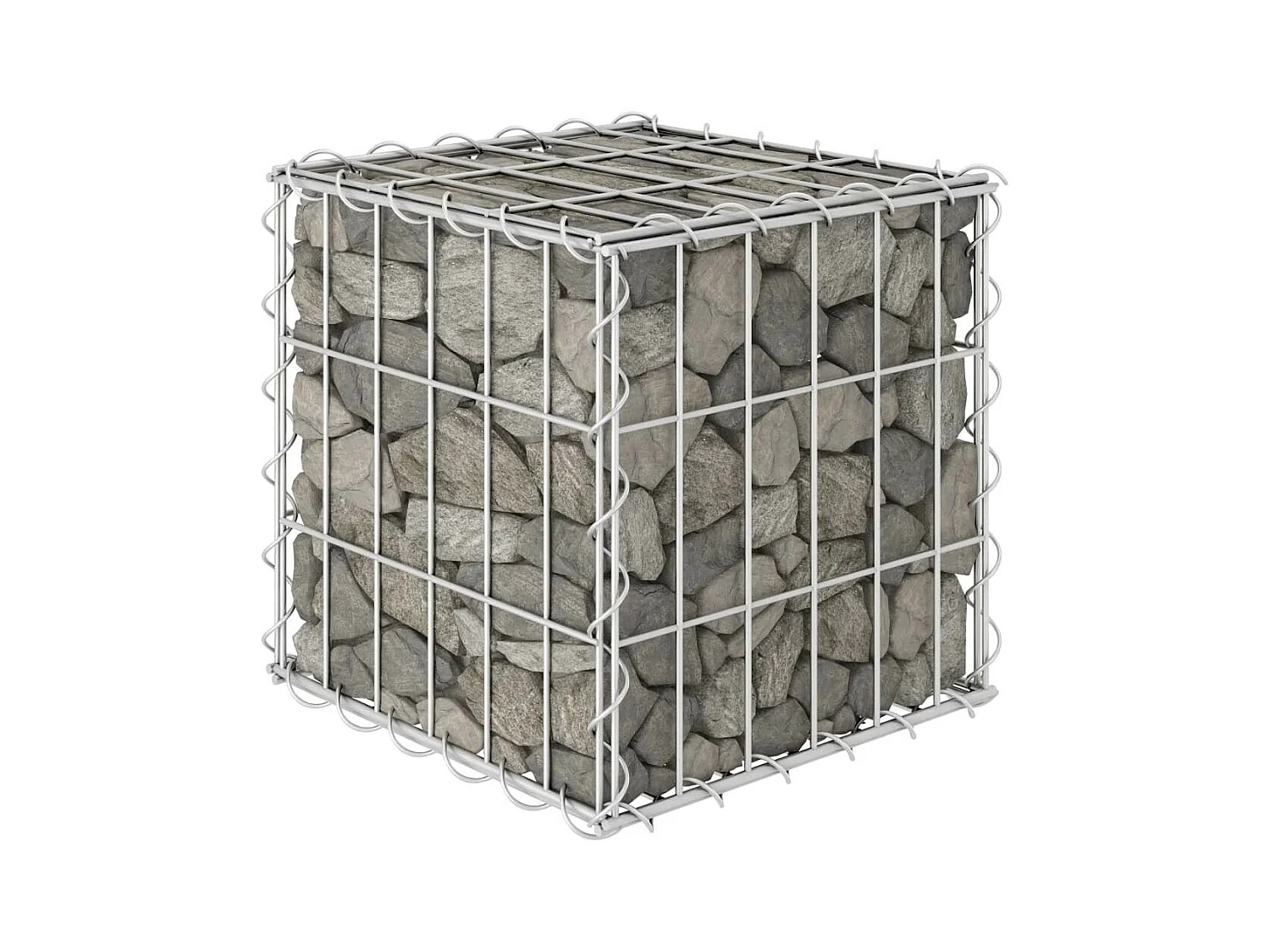 Jardinière cube à gabion Fil d'acier 30x30x30