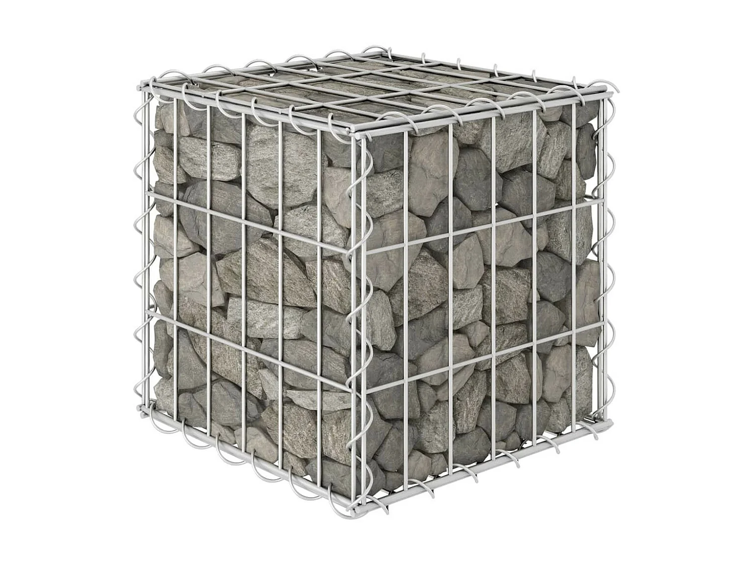 Jardinière cube à gabion Fil d'acier 30x30x30