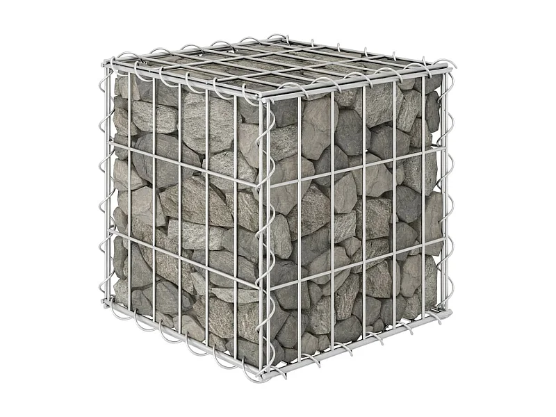 Jardinière cube à gabion Fil d'acier 30x30x30
