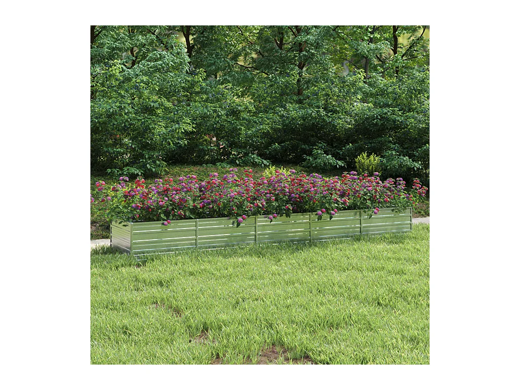 Jardinière 400x80x45 Acier galvanisé Argenté