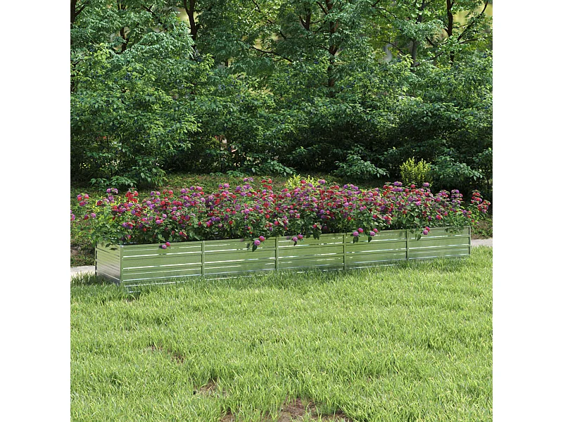 Jardinière 400x80x45 Acier galvanisé Argenté