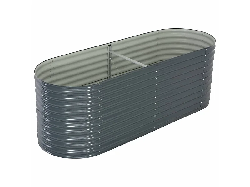 Jardinière 240x80x81 Acier galvanisé Gris