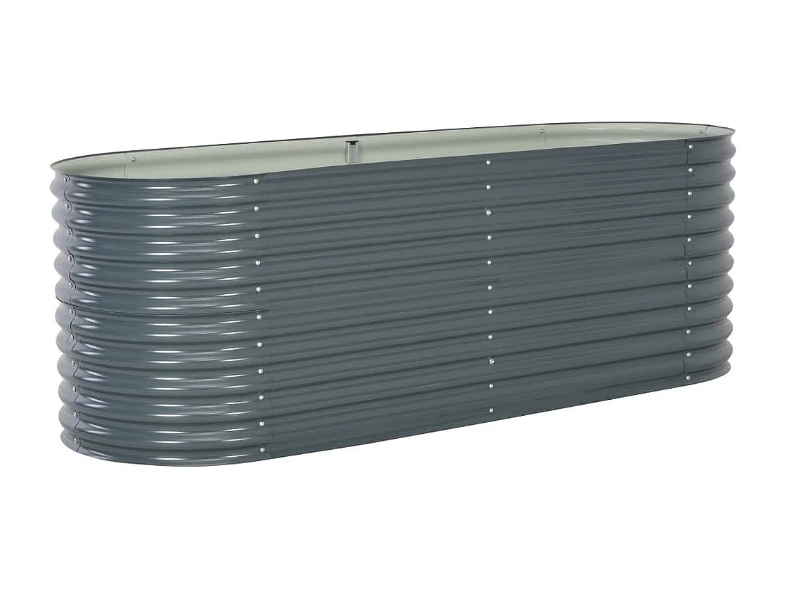 Jardinière 240x80x81 Acier galvanisé Gris