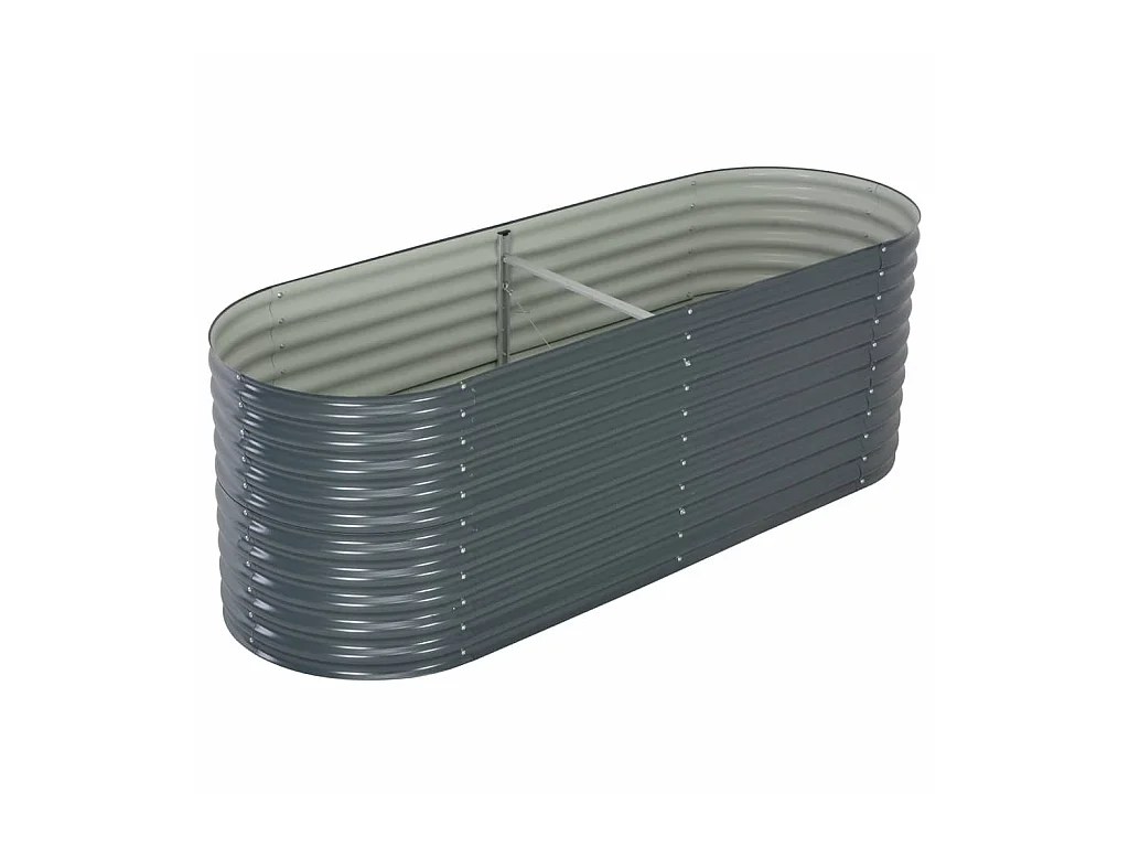 Jardinière 240x80x81 Acier galvanisé Gris