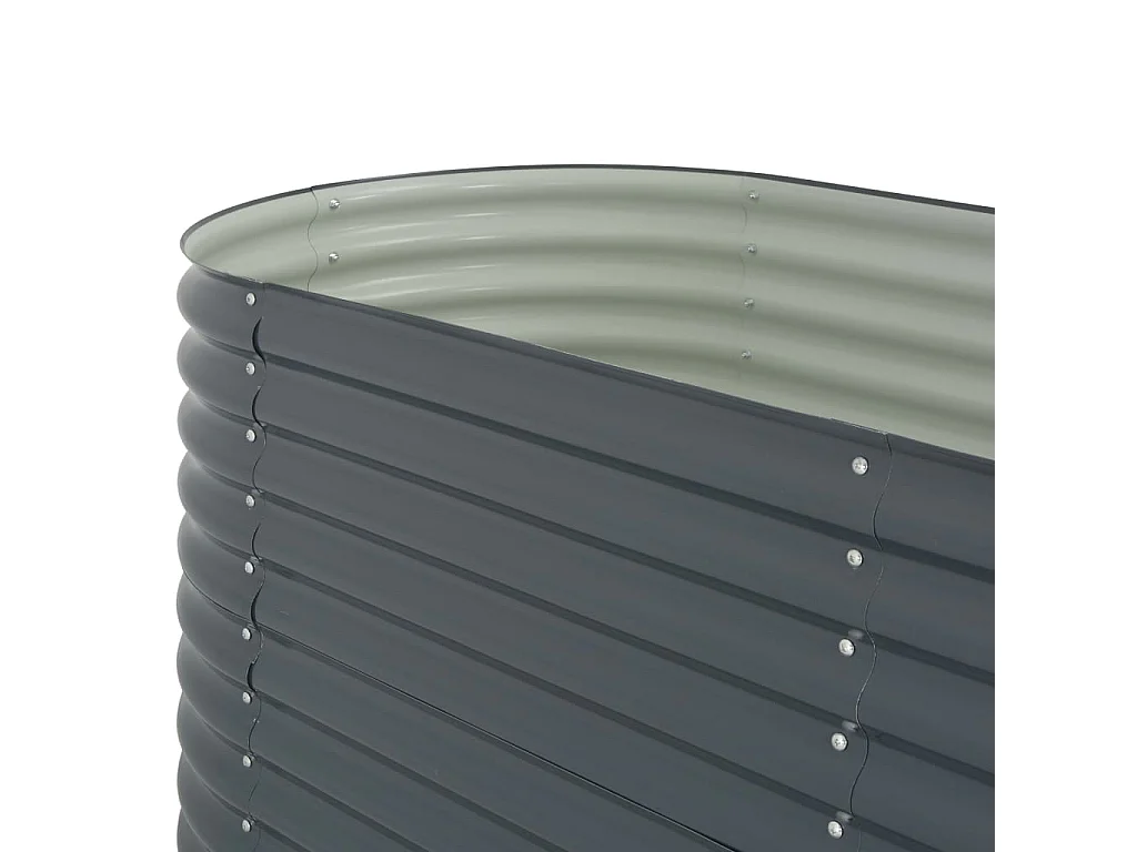 Jardinière 240x80x81 Acier galvanisé Gris
