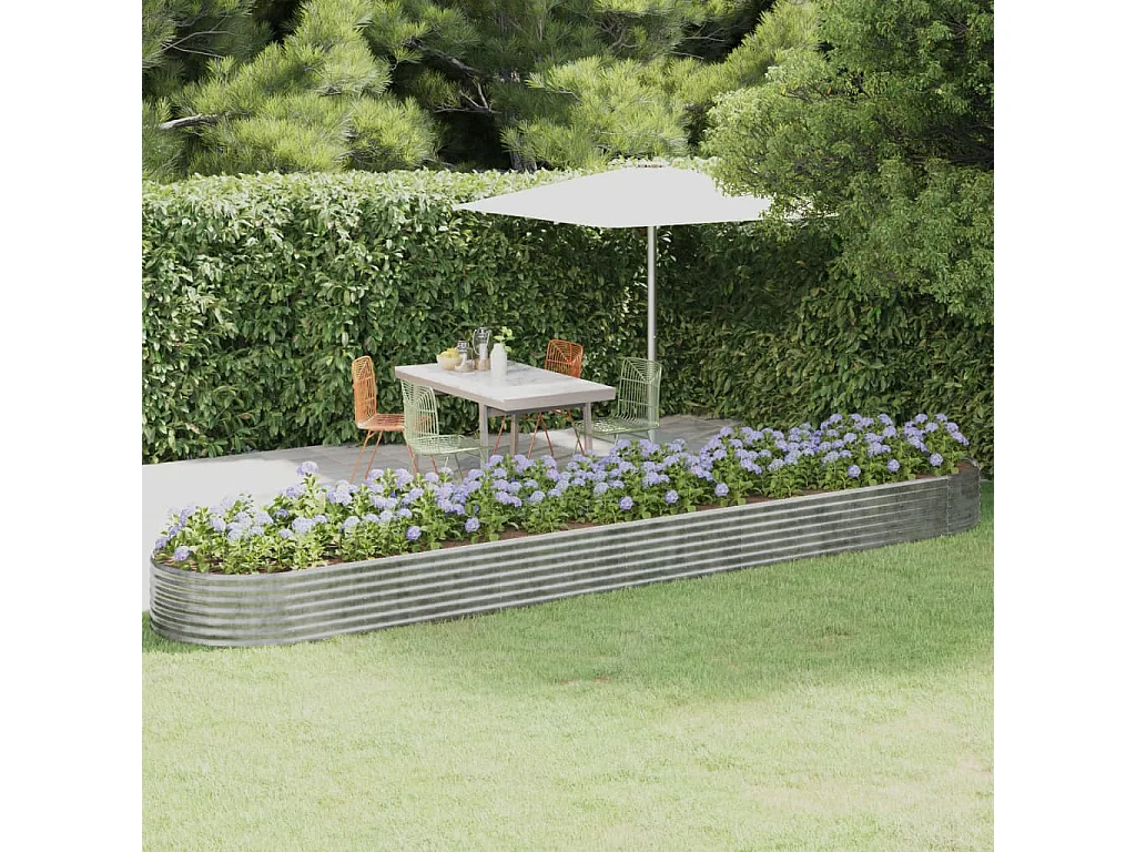 Cache pot de jardin Acier enduit de poudre Argenté Riza 3