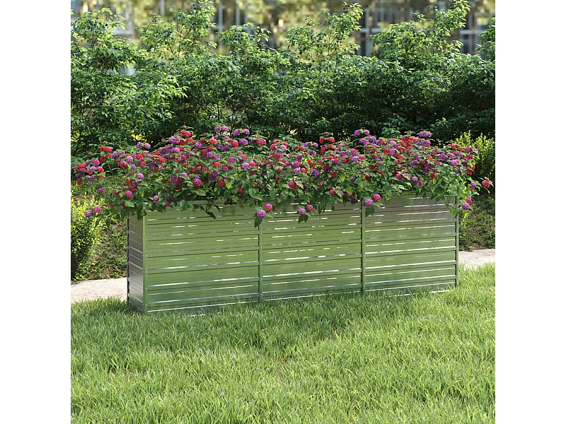 Jardinière 240x40x77 Acier galvanisé Argenté