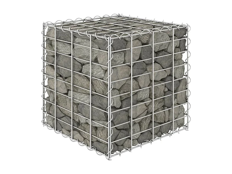 Jardinière cube à gabion Fil d'acier 40x40x40