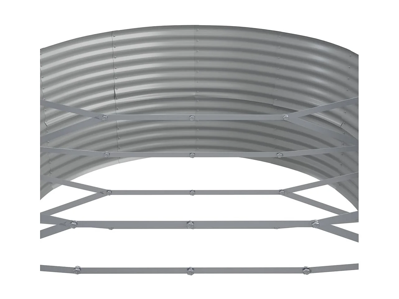 Jardinière Acier enduit de poudre 510x140x68 Argenté