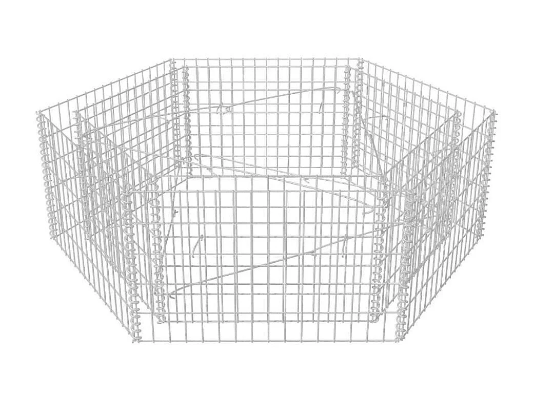 Jardinière à gabion hexagonale 160x140x50