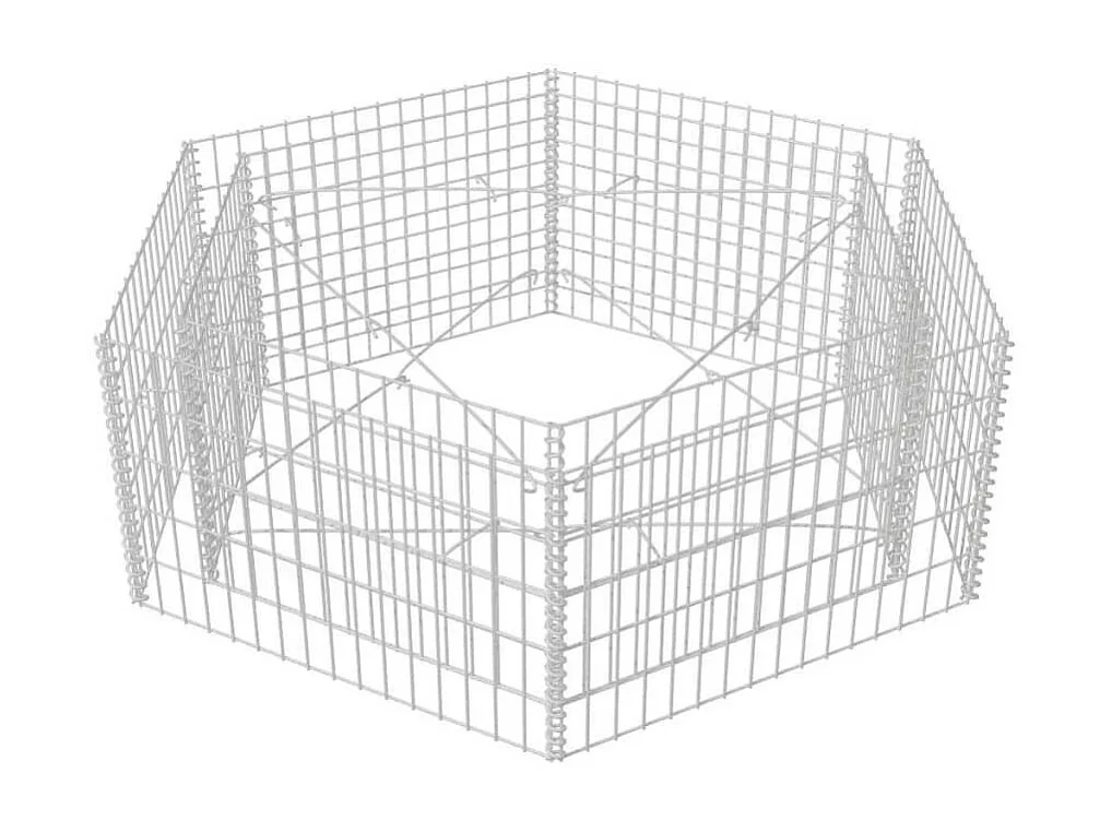Jardinière à gabion hexagonale 160x140x50