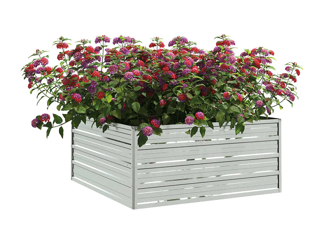 Jardinière 100x100x45 Acier galvanisé Argenté