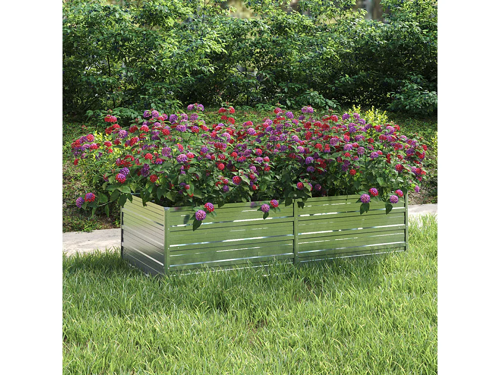 Jardinière 160x80x45 Acier galvanisé Argenté