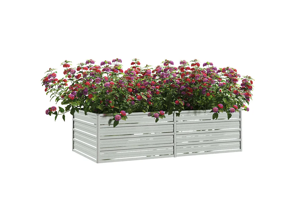 Jardinière 160x80x45 Acier galvanisé Argenté